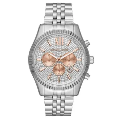 Michael Kors Watch Lexington Chronograph Rose And Silver - MK8515